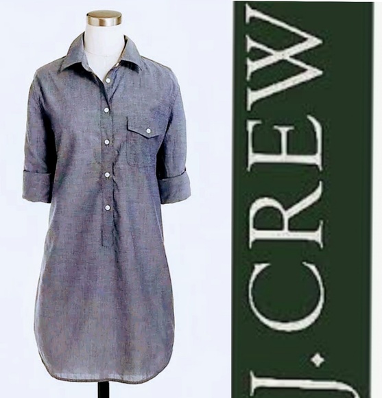 J Crew Dresses J Crew Classic Chambray Popover Tunic Dress